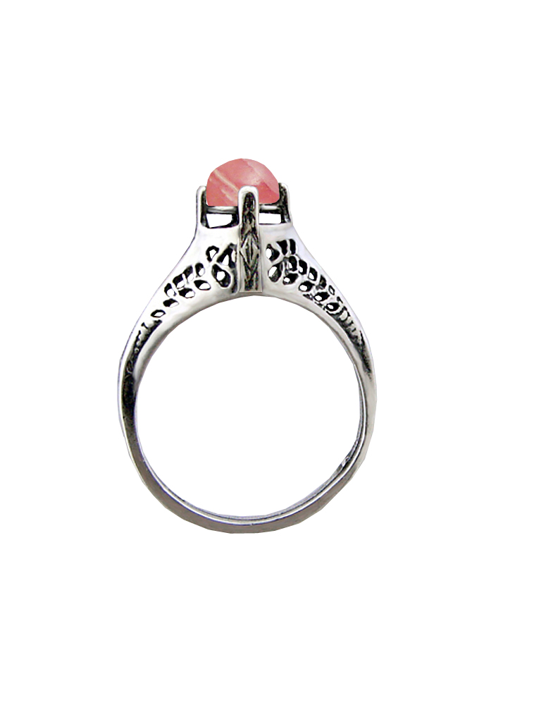 Sterling Silver Gemstone Ring With Rhodocrosite Size 6
